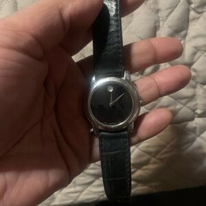 Movado Black and Silver Women's Watch